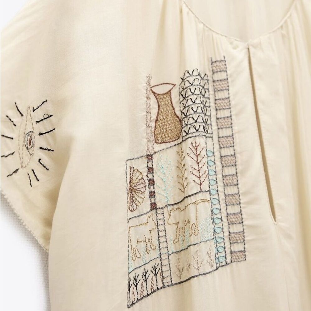 Zara Limited Edition Voluminous Embroidered Dress New - Picture 8 of 10